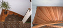 Links altes Treppenhaus, rechts neues Treppenhaus